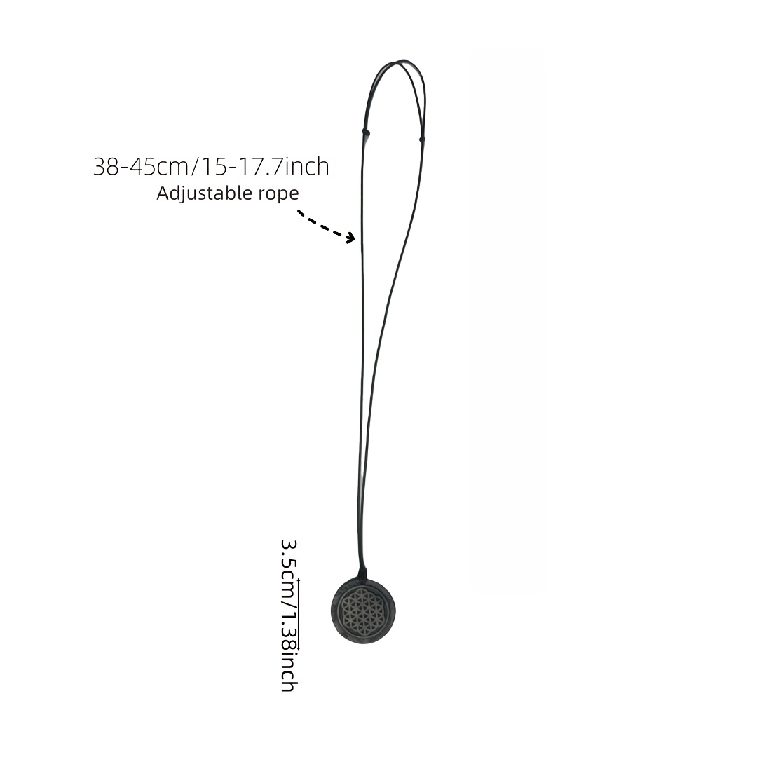 Minimalist Shungite Pendant with Cord, Meaningful Patterns